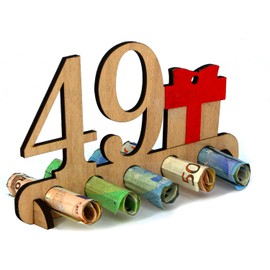 Giftota 49th Birthday Money Gift, Wood, Gift for 49th Birthday, Anniversary, Wooden Gifts, Gifts for Friends, Family
