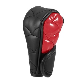 Partuto 1 Pc Universal Car Shift Knob Cover - Car Knob Gear Sticky Protector Decorative - Faux Leather Black Red