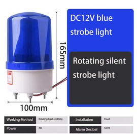 2 Pack LED Rotating Blue Strobe Beacon Warning Lights,DC 12V Emergency Flashing Lights for Automotive Lighting Residential Without Buzzer.
