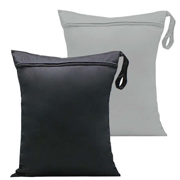 Pack of 2 Reusable Wet Bag Waterproof Fabric Bags Reusable