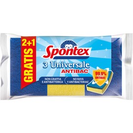 Spontex Delicata 2+1 Universal Sponge Blue One Size Pack of 3