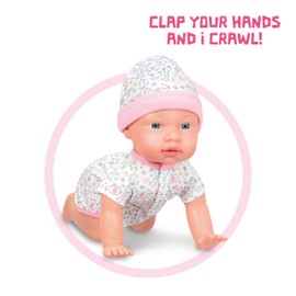 Mother Love Interactive Crawling Baby Doll with Sounds and Movements,with Feeding Toy, for 3+ Year Old Girls Gifts, Pretend Play, Collection