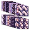 VIVIQUEN 24 Pack Floral Marble Scrapbook Paper, 12-inches Purple Flower