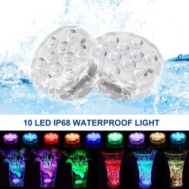 [12-Pack] Submersible LED Lights with Remote Control, 16 Colors Changing Waterproof LED Tea Lights, Pool lamp Battery Operated Underwater Pond Lights for Aquarium Garden Wedding Party