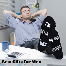 Ao Yee ZGL Birthday Gifts for Dad,Men Husband Grandpa Women Idea Fathers Day Christmas Do Not Disturb I'm Retired Funny Socks