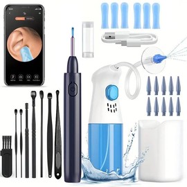 Wireless Ear Wax Removal Tool, 1 Set Ear Cleaning Tool with Camera & Light, Ear Wax Removal Kit, Ear Care Tool for Home Use - Color: Set-2, Specification: one-size