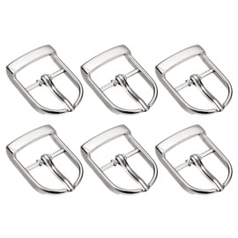 uxcell Metal Roller Buckles, 6Pcs 3/4 Inch Single Prong Belt Buckle Oval Center Bar Buckles for Leather Craft Accessories, Silver
