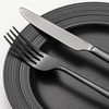 KINGSTONE Black Silverware Set, 20-Piece Forged Flatware Set Cutlery Set