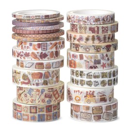 Mr. Pen- Washi Tape Set, 21 Rolls, Assorted Sizes, Nostalgic Theme, Washi Tape for Journaling