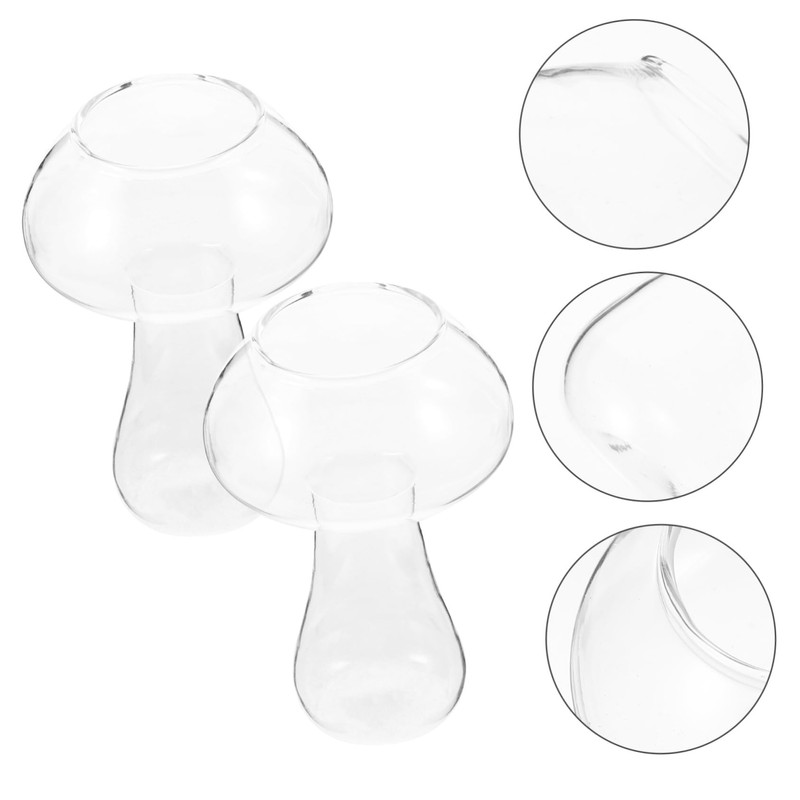 Mikinona Mushroom Glasses Creative 2pcs Novelty Drink Cup for Bars