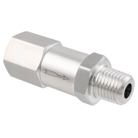 Yoebor 304 Stainless Steel Detachable Check Valve One Way Non-Return Valve for Water Oil Gas, 1pc (Fnpt(Inlet) x Mnpt, 1/4")
