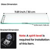Biutimarden 11.81” Tempered Glass Niche Shelf with 4 Small Brackets