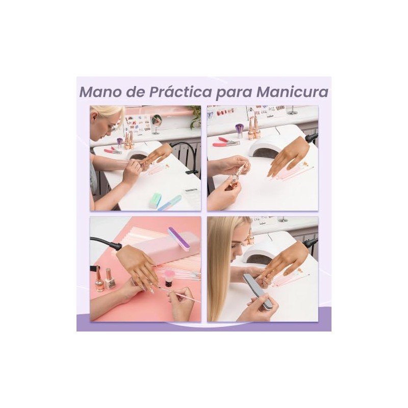 Mano de silicona realista para practicar manicura Veikmv. Mano de