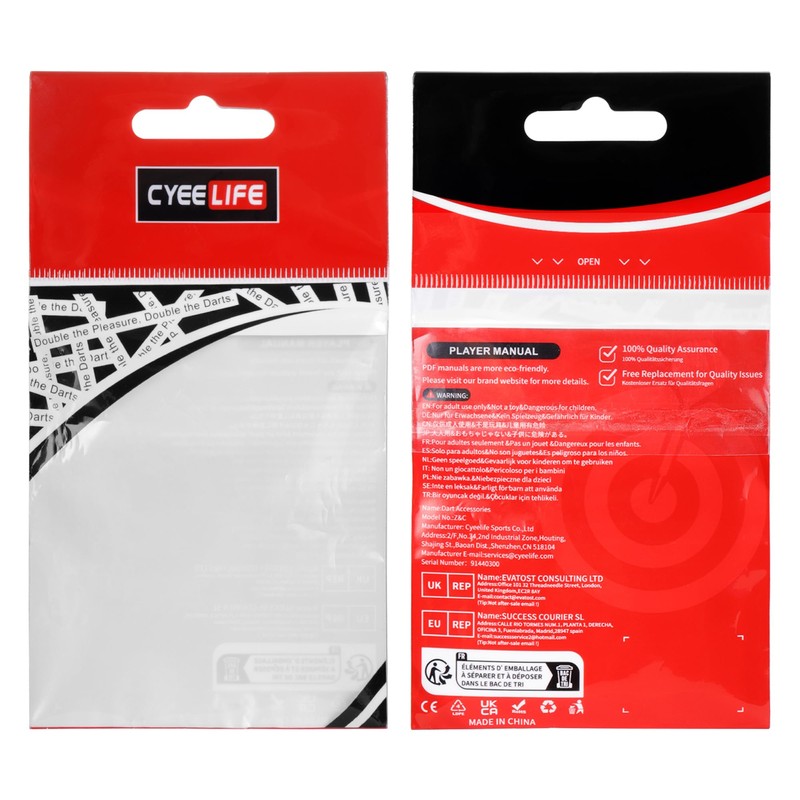 CyeeLife Plastic Dart Tips, Pack of 100, 2BA Thread, Extremely