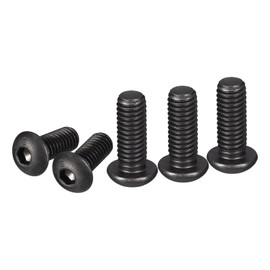 DTGN 10pcs 3/8-16x1" Button Head Socket Cap Screw Machine Carbon Steel Black Oxide Hex Drive Full Thread UNC Fastener