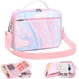 Bible Cover Case for Women Grils Bible Cover with Shoulder Strap Bible Case for Bible Study Accessories-Ideal Gift for Women and Girls (Mable Pink)