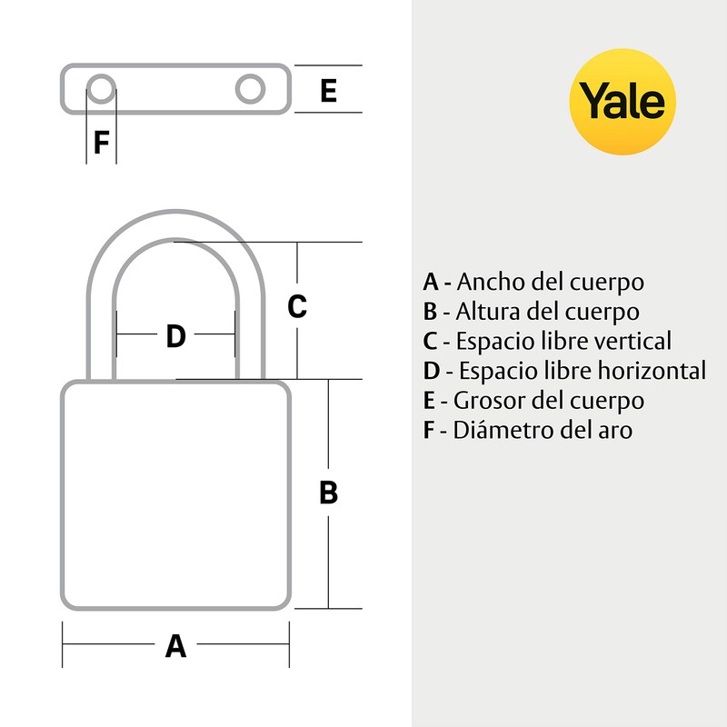 Yale Brass Padlock - Indoor, 20 mm