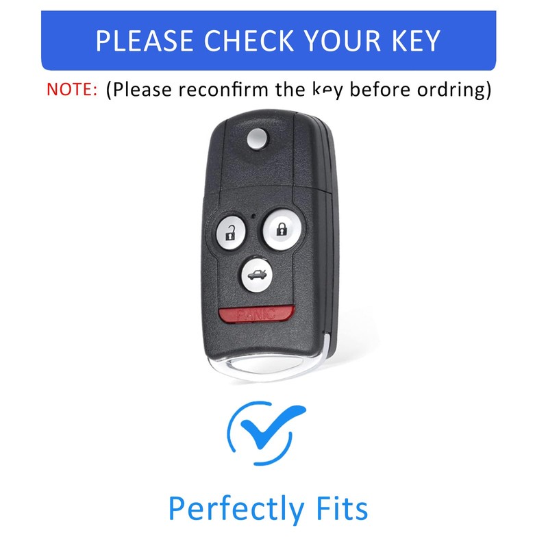 Flensent Key Fob Cover with Keychain for Acura MDX RDX