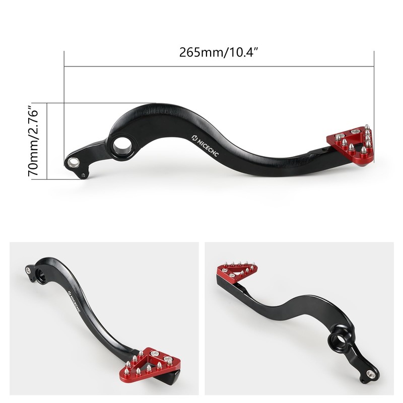 NICECNC Red Forged Adjustable Brake Pedal Tip Compatible with Honda