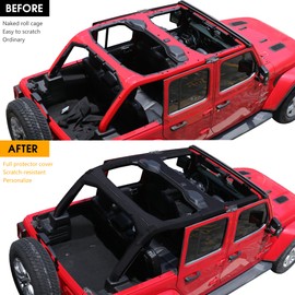BESTAOO Roll Bar Padding for 2018-2023 Jeep Wrangler JL Unlimited 4 Door, Black Neoprene Roll Cage Full Protector Cover