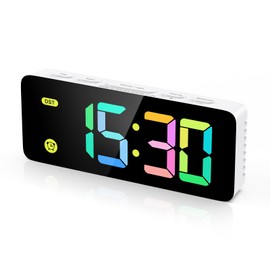 Ankilo NEWEST Digital Alarm Clock,Alarm Clock BedsideBedroom,Electronic Desktop Clock with Calendar Display,Adjustable Brightness,DST,12/24H