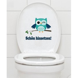 A075 Toilet Sticker with Owl Design