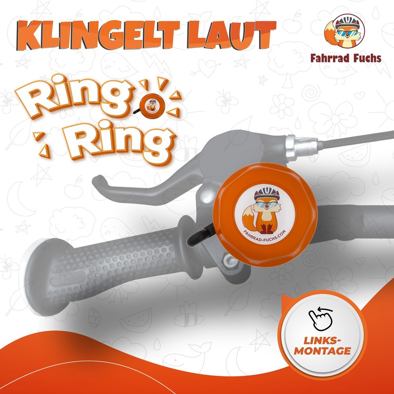 Children's Bicycle Bell - Fox / Orange - Bell Ideal
