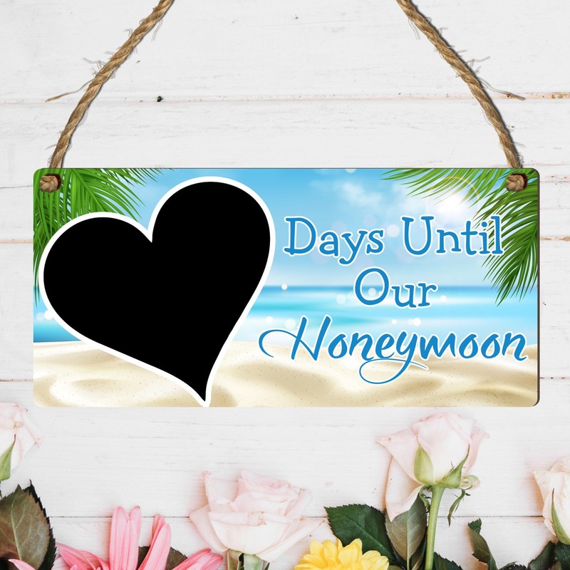 Days Until Our Honeymoon Countdown Plaque | Romantic Honeymoon Countdown