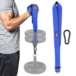 Bilbear Arm Wrestling Training Strap Belt Hand Grip Arm Finger Forearm Arm Wrestling Training Equipment for Cable Machine and Free Weight (Blue)