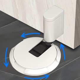 HOOFUS No Magnetic Mechanical Door Stopper,Adjustable Door Holder, for Door Gaps up to 0.75 Inch in Height,Windproof Door Stop,Nail Free or Screws (Ceramic White, for Within 3/4 Inch High DoorGaps)