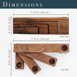 Wooden Advent Candle Holder, Black Walnut Taper Candlestick Holders, Wood Candle Sticks (Base Only)