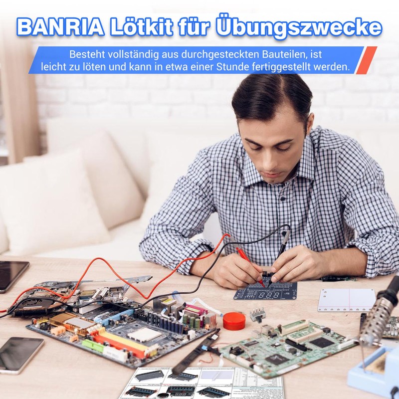 Binary to Decimal Converter, DIY Soldering Kit, Electronic Learning Module