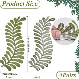 GORGECRAFT 4 Pairs Dark Olive Green Ivy Leaf Embroidery Patch Leaves Iron On Patches Sew On Leaves Vine Lace Applique Fabric Repair Patch for Clothes Jean Jacket Pant Vest Appliques Embellishments
