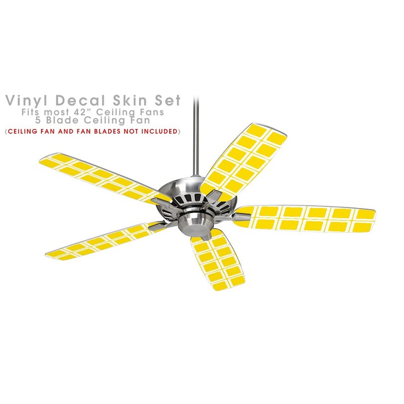 Squared Yellow - Ceiling Fan Skin Kit fits most 42