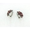 Faship Gorgeous Burgundy Rhinestone Crystal Clip Ons Earrings - Burgundy