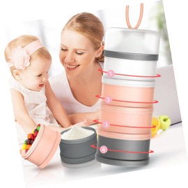 Kisangel 2pcs Box Detachable Milk Dispenser Travel Biscuit Snack Organizing Design Powder Non-Spill Infant Camping Baby Food for Compartment Storage Independent Container Case Home Formula