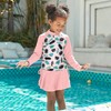SHEKINI Girls Two Piece Rash Guard Long Sleeve Swimsuit UPF