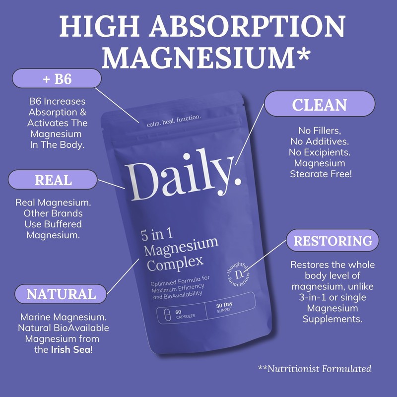Magnesium Glycinate 5-in-1 Complex - 1546mg Supplement with Real Bisglycinate,