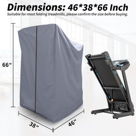 XYZCTEM Treadmill Cover, Dustproof Waterproof Folding Treadmill Cover, Fit for Most Indoor Outdoor Sunscreen Fold-able Treadmills, Grey