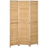 HOMCOM 3 Panel Room Divider, 5.5' Tall Bamboo Portable Folding