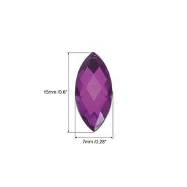 MECCANIXITY 50Pcs Acrylic Horse Eye Gems 7x15mm Flat Back Artificial Rhinestones for DIY Crafts Bead Wedding Party Face Painting Jewelry Making Lilac