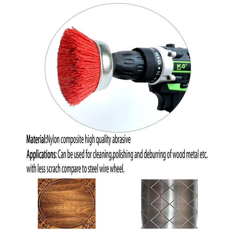 FPPO 3Pcs 3 Inch Assorted Cup Brushes Abrasive Wire Nylon