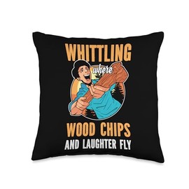 Whittling Kit for Wood Carving Projects and Tools Throw Pillow