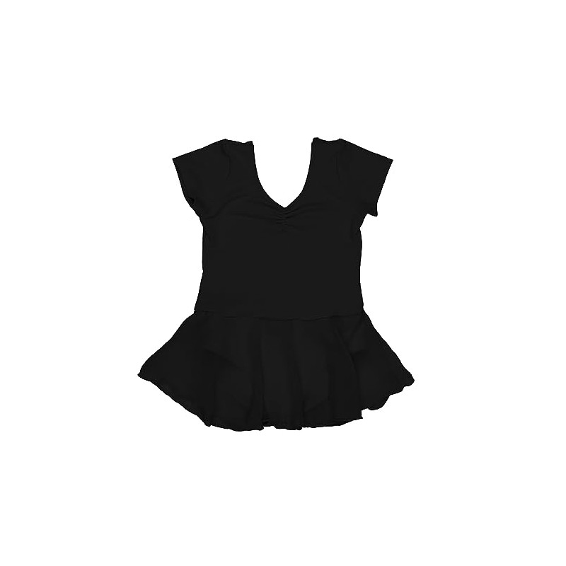DANZINATTA Leotardo con Falda de Ballet para Niña, Negro, 4