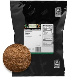 Frontier Co-op Ground Carob Powder, 1lb Bulk Bag - Medium-Roasted Natural Cocoa Substitute Powder with Rich Chocolate Flavor - Caffeine-Free, Kosher
