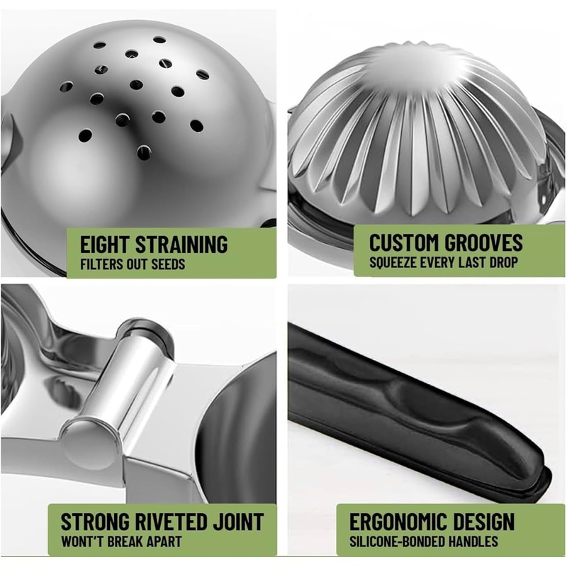 Lemon Squeezer Tuiswo Stainless Steel LARGE Manual Citrus Juicer, Durable