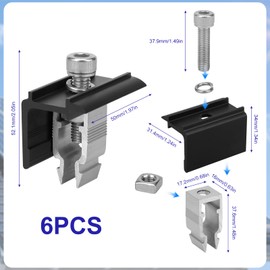 Teokantz Pack of 6 End Clamp 30 mm Black End Clamp for Mounting Photovoltaic Solar Panel Solar Module Holder End Clamp Edge Clamp for PV Solar Module Fixings Balcony Power Plant on the Roof