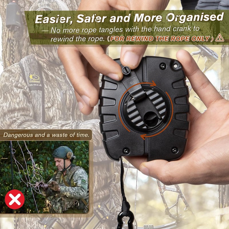 Retractable Bow Hoist, 29.5FT Bow & Gear Hoist for Tree