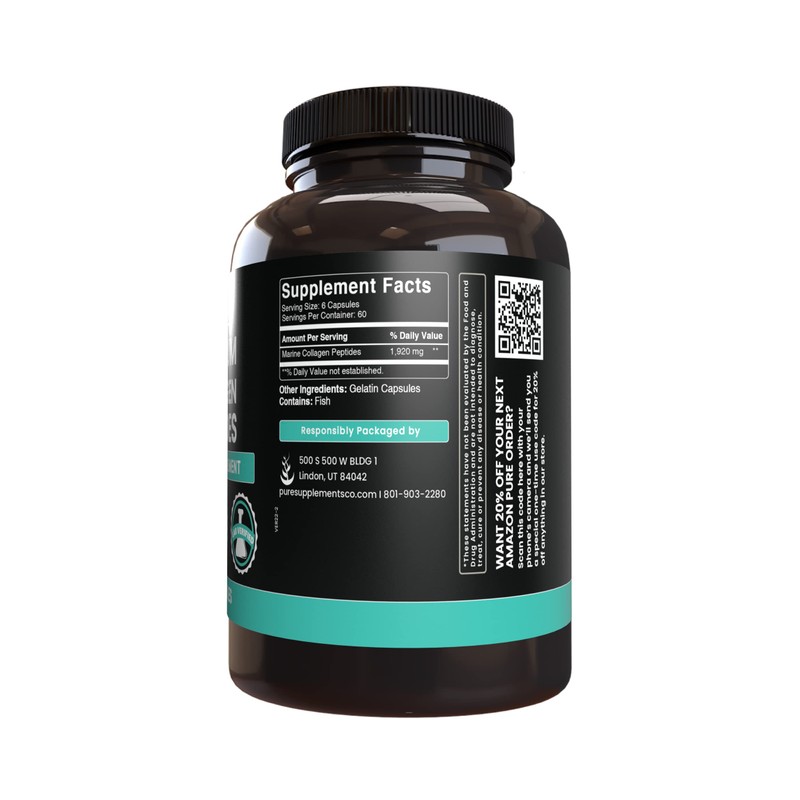 PURE ORIGINAL INGREDIENTS Marine Collagen (365 Capsules) No Magnesium Or