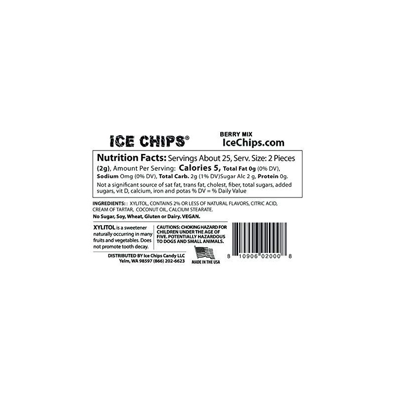 ICE CHIPS Xylitol Candy Tins 5.28 oz total (Berry Mix,
